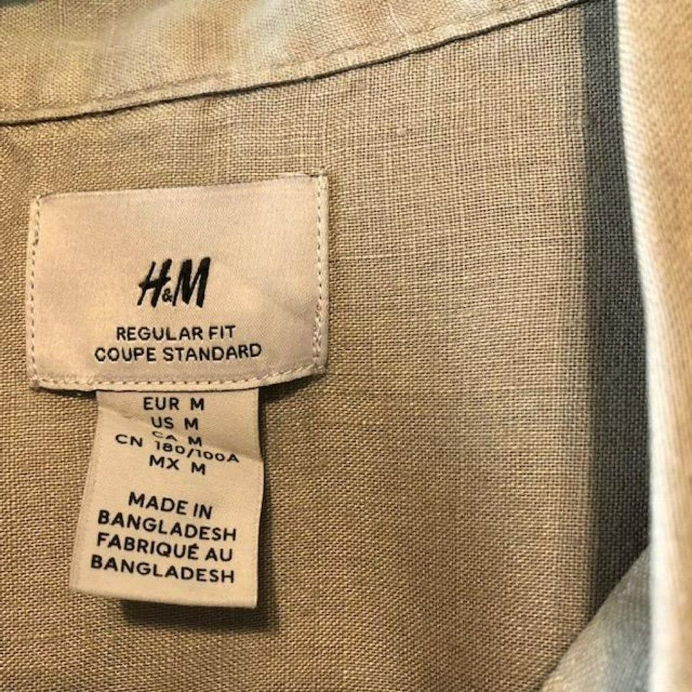 Mens H&M Linen Shirt Size M - Picture 3 of 6